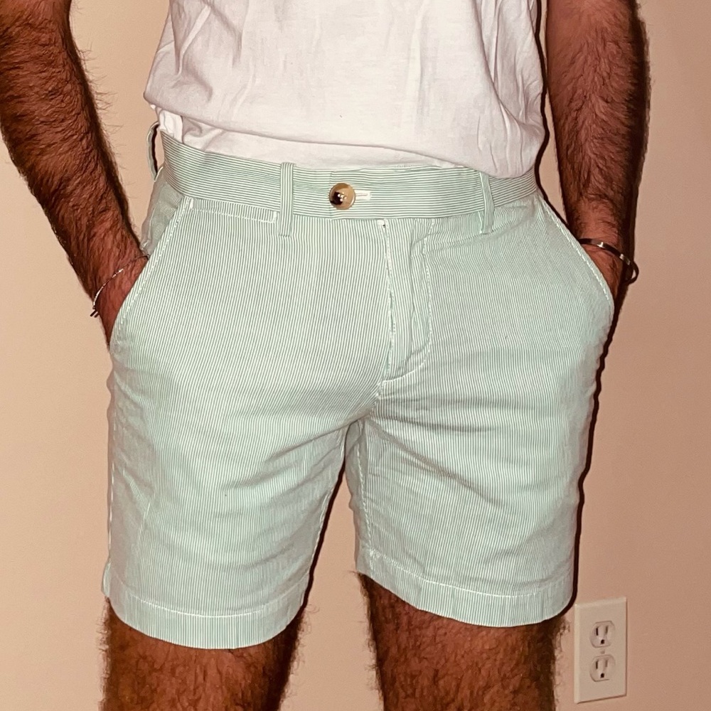 5 inch Inseam Seersucker Shorts